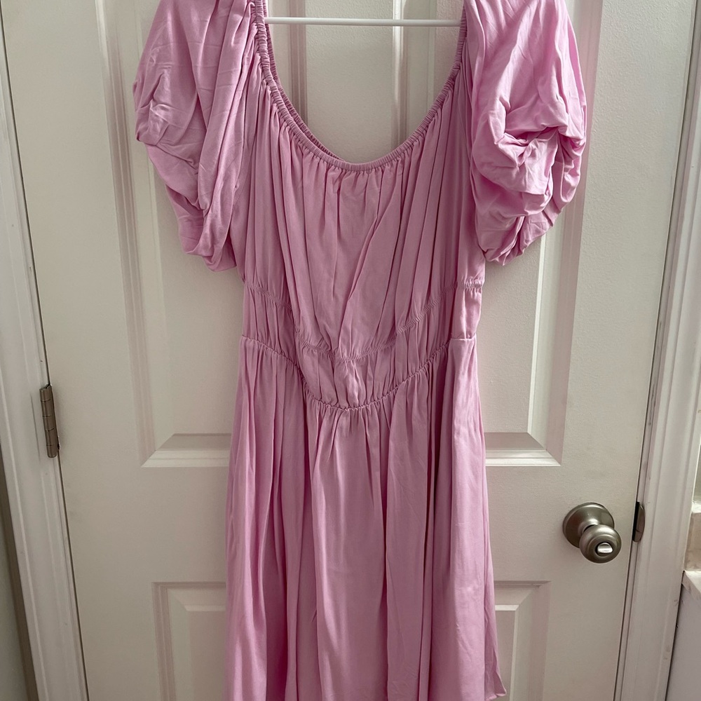Pink Puff Sleeve Dress